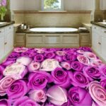 3d Purple Rose Buque Epoxy Flooring