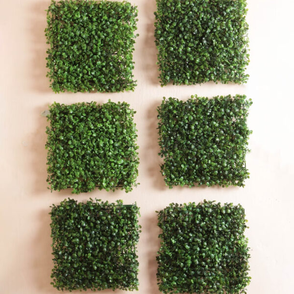 Green Green Artificial Decorative Pvc Eucalyptus Boxwood Wall Mat