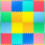 ProSource Foam Puzzle Floor Play Mat for Kids and Babies with Solid Colors, 36 or 16 Interlocking Tiles with Borders, Assorted